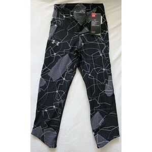 NWT! Under Armour‎ UA Black  Fly Fast Printed Capri Yoga Pants $60 X-Small XS